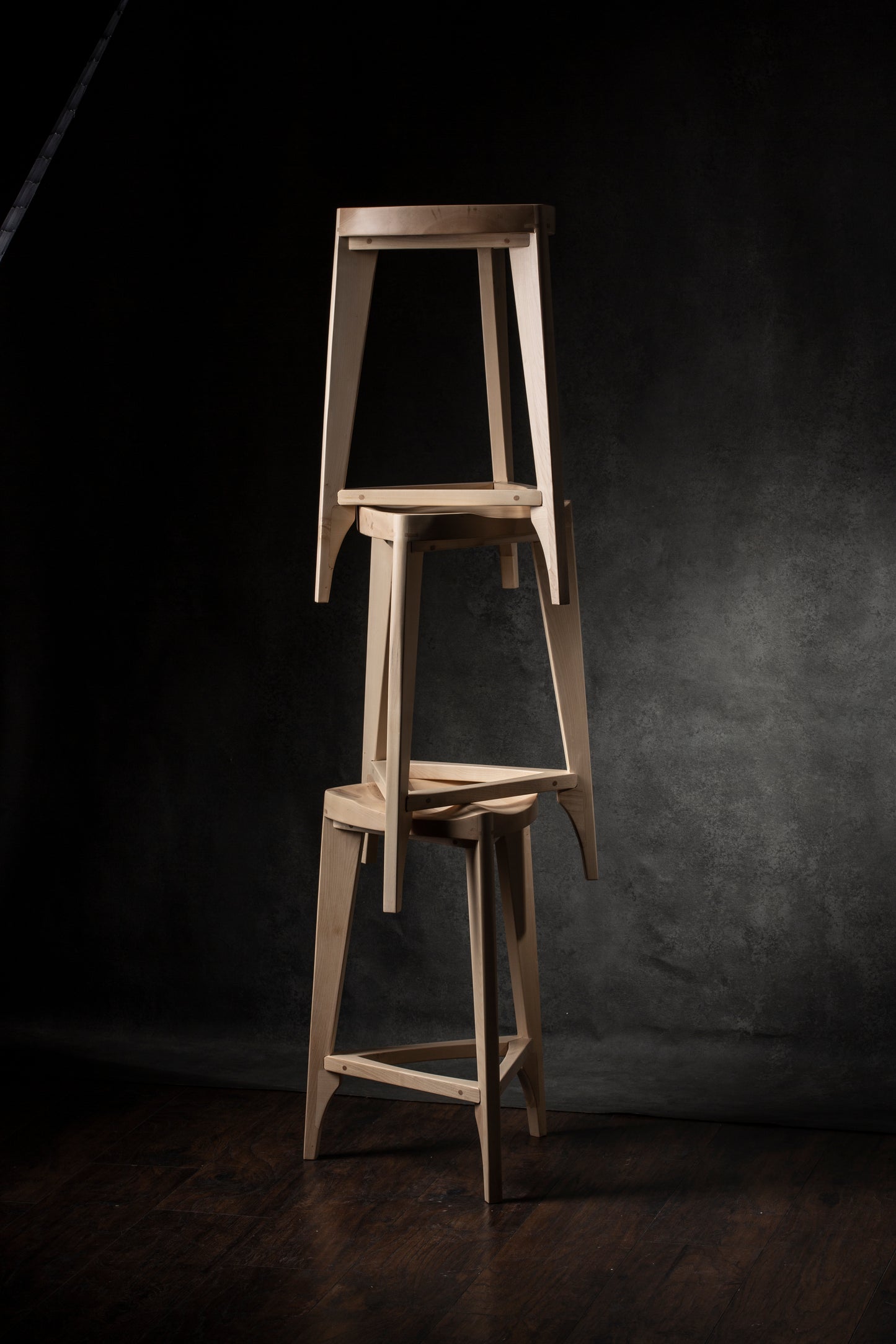 Sgabello da bar in legno di acero Terza