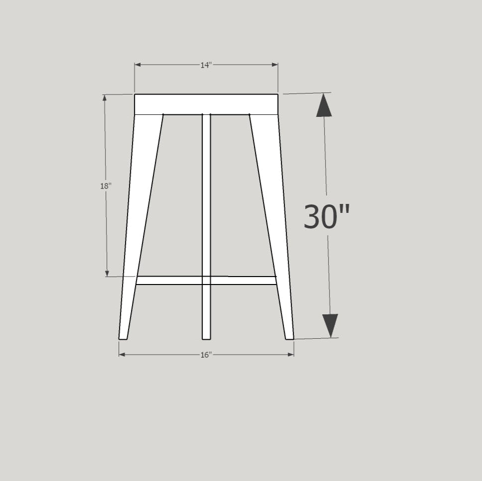 Sgabello da bar a tre gambe in noce