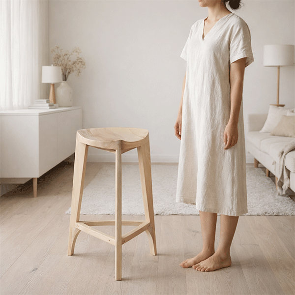 Sgabello da bar in legno di acero Terza