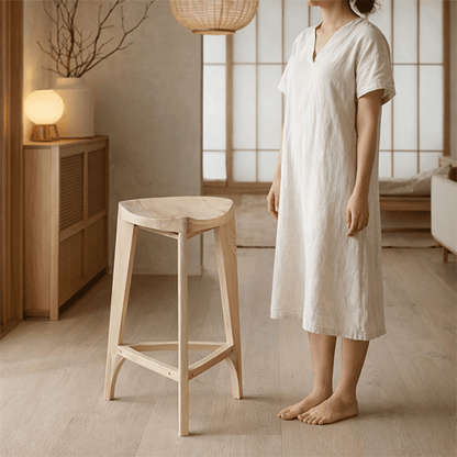 Sgabello da bar in legno di acero Terza