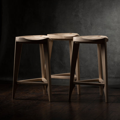 Sgabello da bar in legno di acero Terza