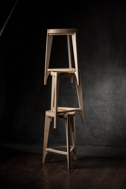 Sgabello da bar in legno di acero Terza