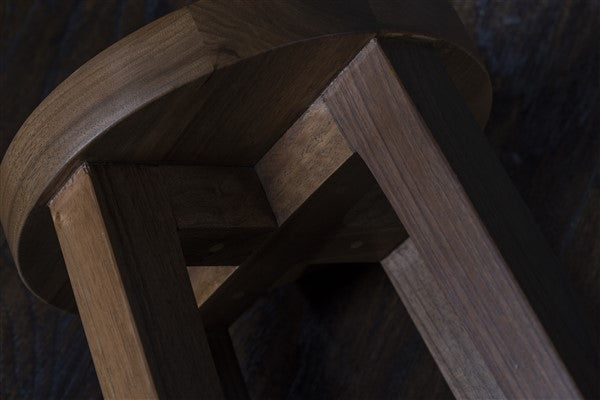 Comodino in noce massello - Tavolino laterale, sgabello da comodino, comodino, mobile minimalista fatto a mano, sgabello in legno, finitura a olio naturale