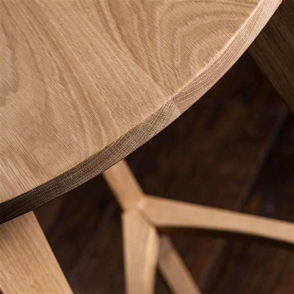 Sgabello da bar in legno di quercia con seduta piatta