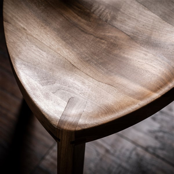 Kurumi Oku Natur L - Sgabello a tre gambe in legno di noce naturale europeo