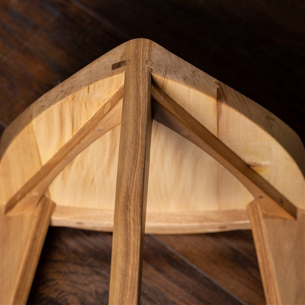 Sgabello a tre gambe in legno di noce europeo naturale bianco