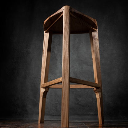 Sgabello da bar in legno di olmo Terza
