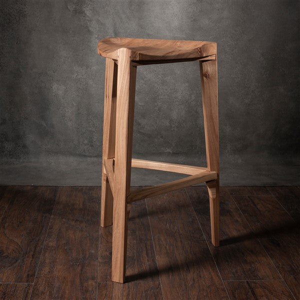 Sgabello da bar in legno di olmo Terza