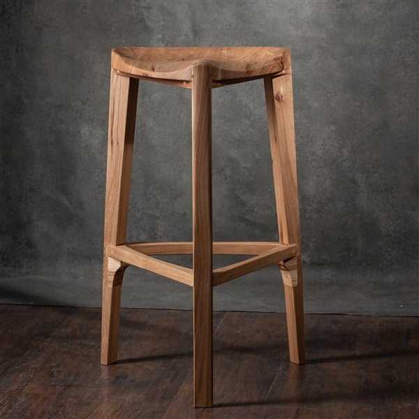 Sgabello da bar in legno di olmo Terza