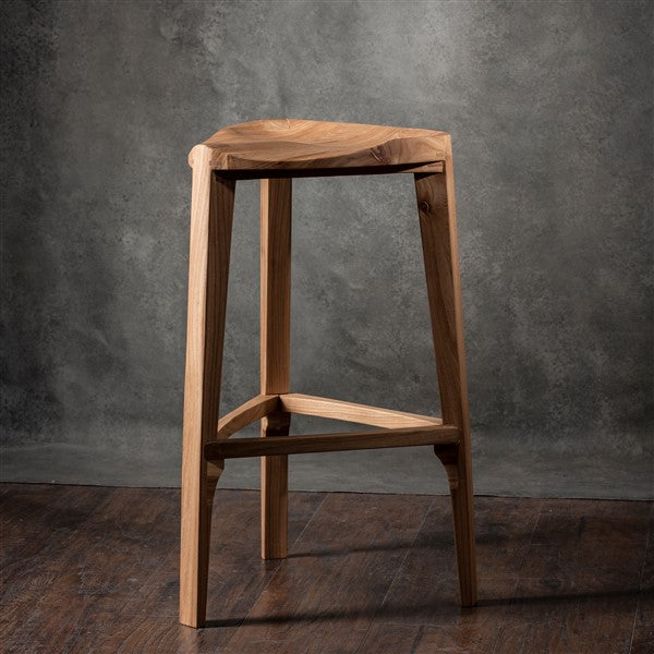 Sgabello da bar in legno di olmo Terza