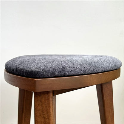 Yoru - Sgabello in noce fatto a mano con seduta imbottita - Sgabello da toeletta triangolare alto 18" - Mobili in legno minimalisti - Spedizione gratuita