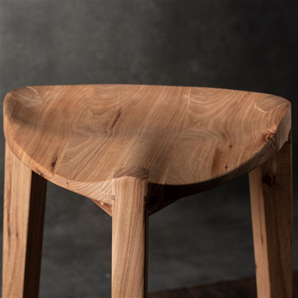 Sgabello da bar in legno di olmo Terza