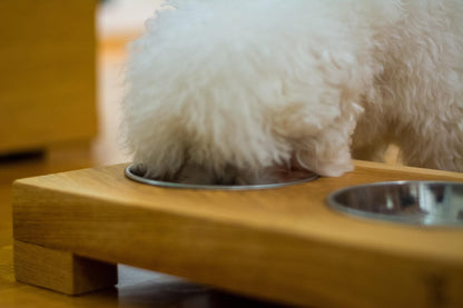 Supporto per ciotola per cani in legno personalizzato