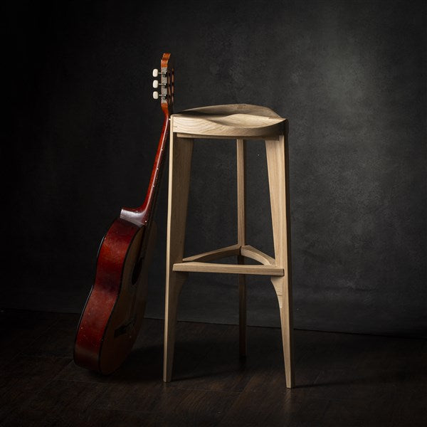 Sgabello da bar in legno di quercia