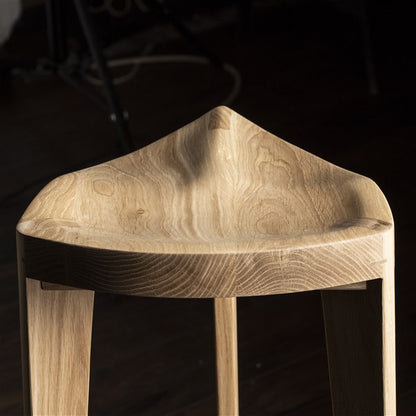 Sgabello da bar in legno di quercia