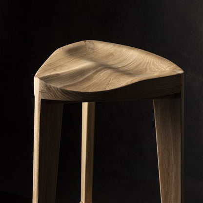 Sgabello da bar in legno di quercia