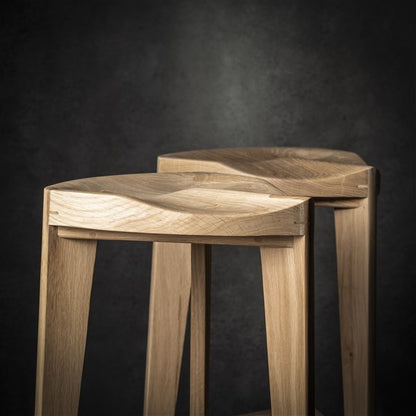 Sgabello da bar in legno di quercia