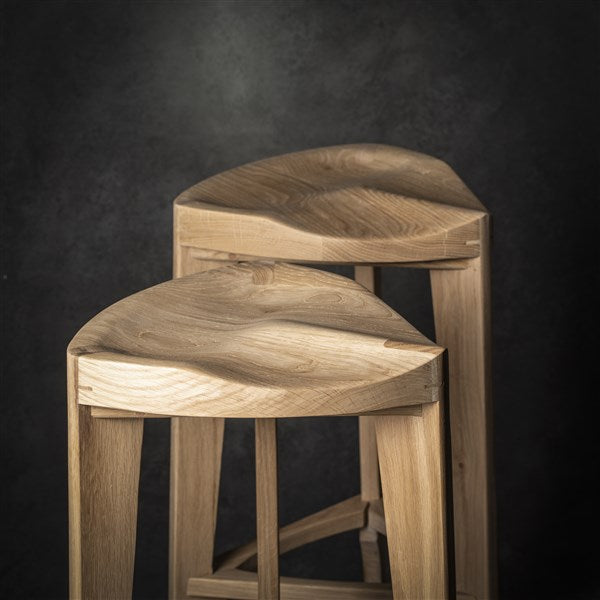 Sgabello da bar in legno di quercia