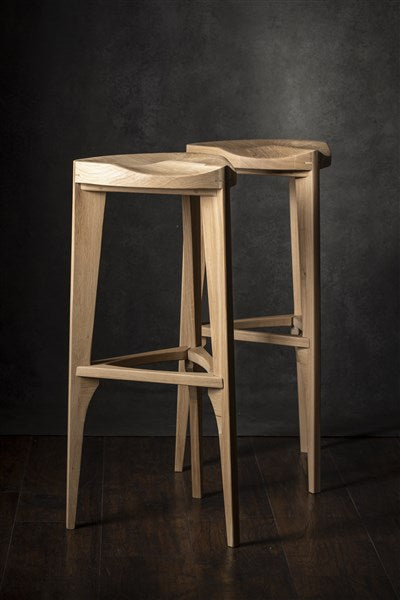 Sgabello da bar in legno di quercia