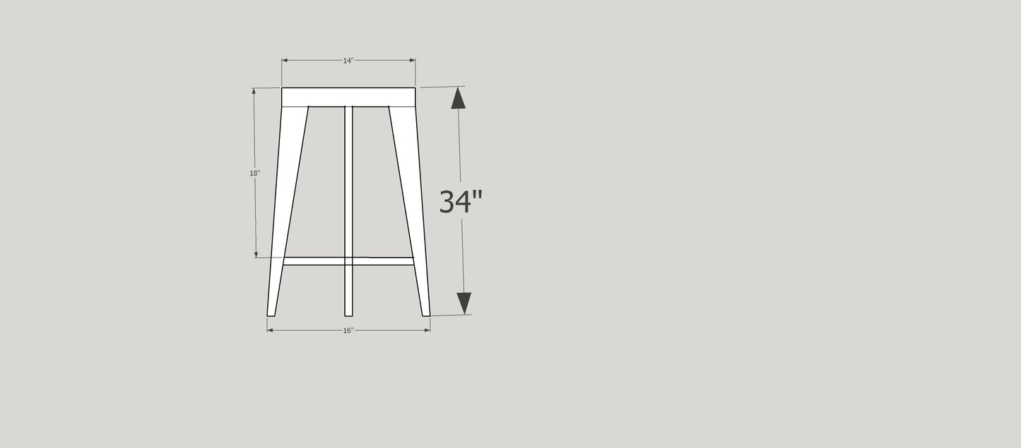 Sgabello da bar in legno di quercia