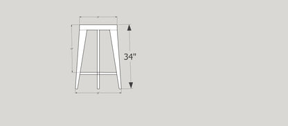 Sgabello da bar in legno di quercia