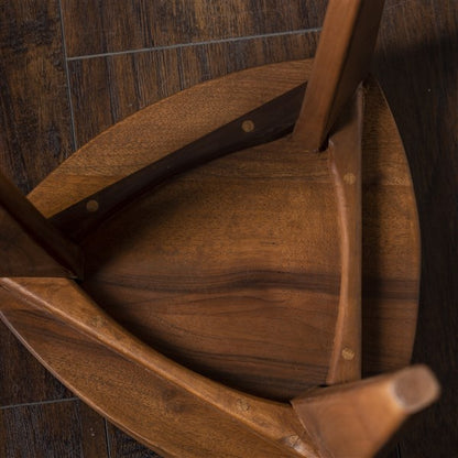 Hikari - Sgabello a tre gambe in noce con seduta intagliata